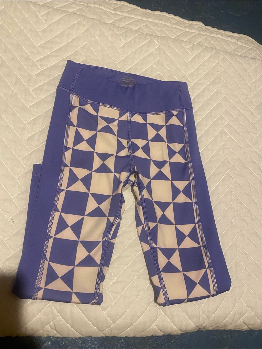 Kids Purple and Cream Geometric Active Pants